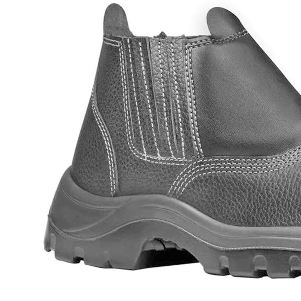 Bota Vaqueta Bico Plástico com Elástico N46 Preto CA3188 Bracol