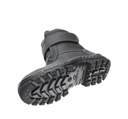 Coturno Couro Bico Aco Sem Cadarco Preto N 38 Marluvas