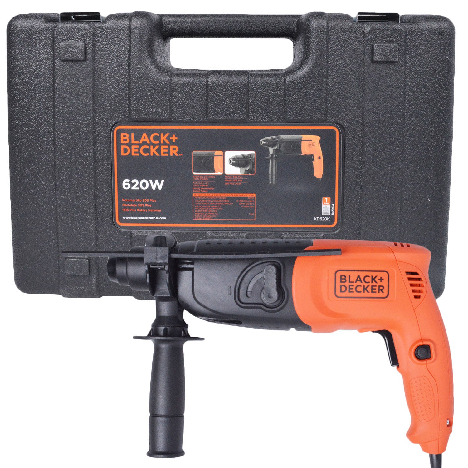 Martelete Perfurador/Rompedor 1,34j20 Plus 620w Black&Decker