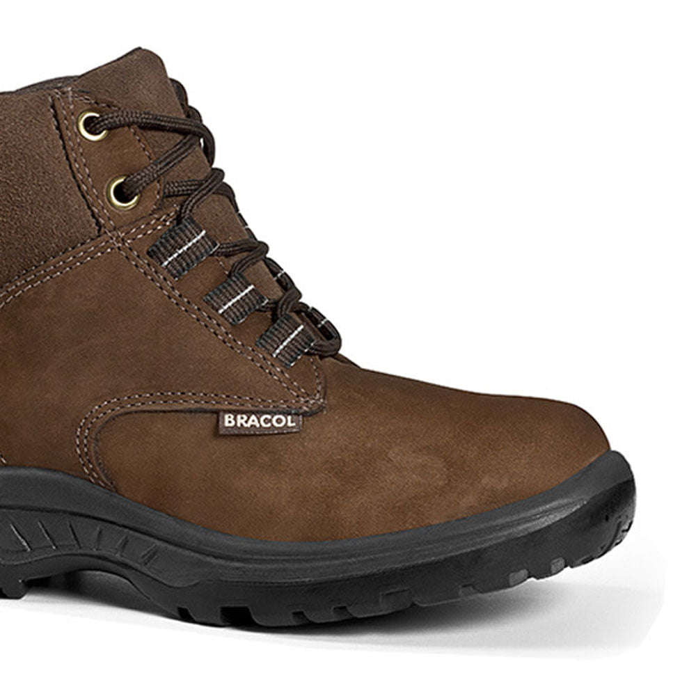 Bota Camurça Bico Plastico Com Cadarço Nobuck Mr N°37 Bracol