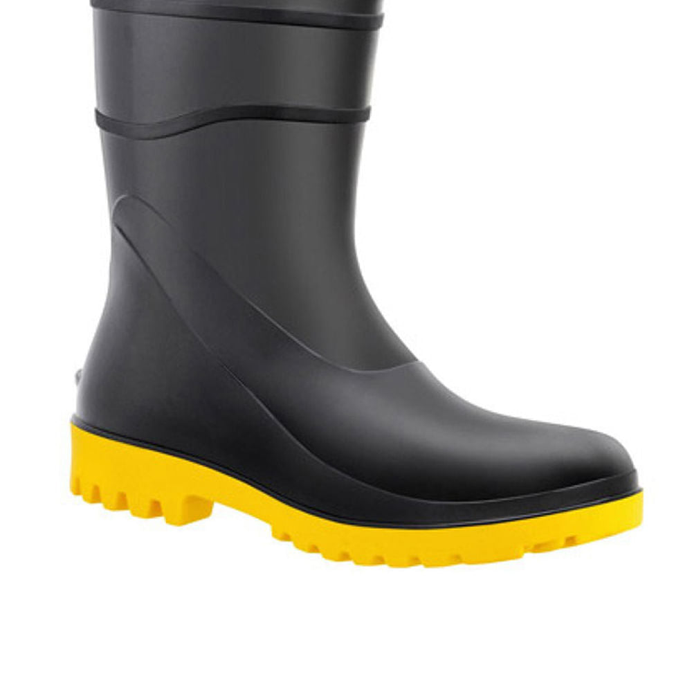 Bota PVC Preto/Amarelo 27cm Nº 42 Vulcaflex