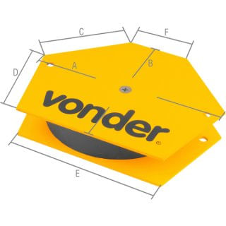 Esquadro Magnético Hexagonal Para Soldador 30kg Vonder