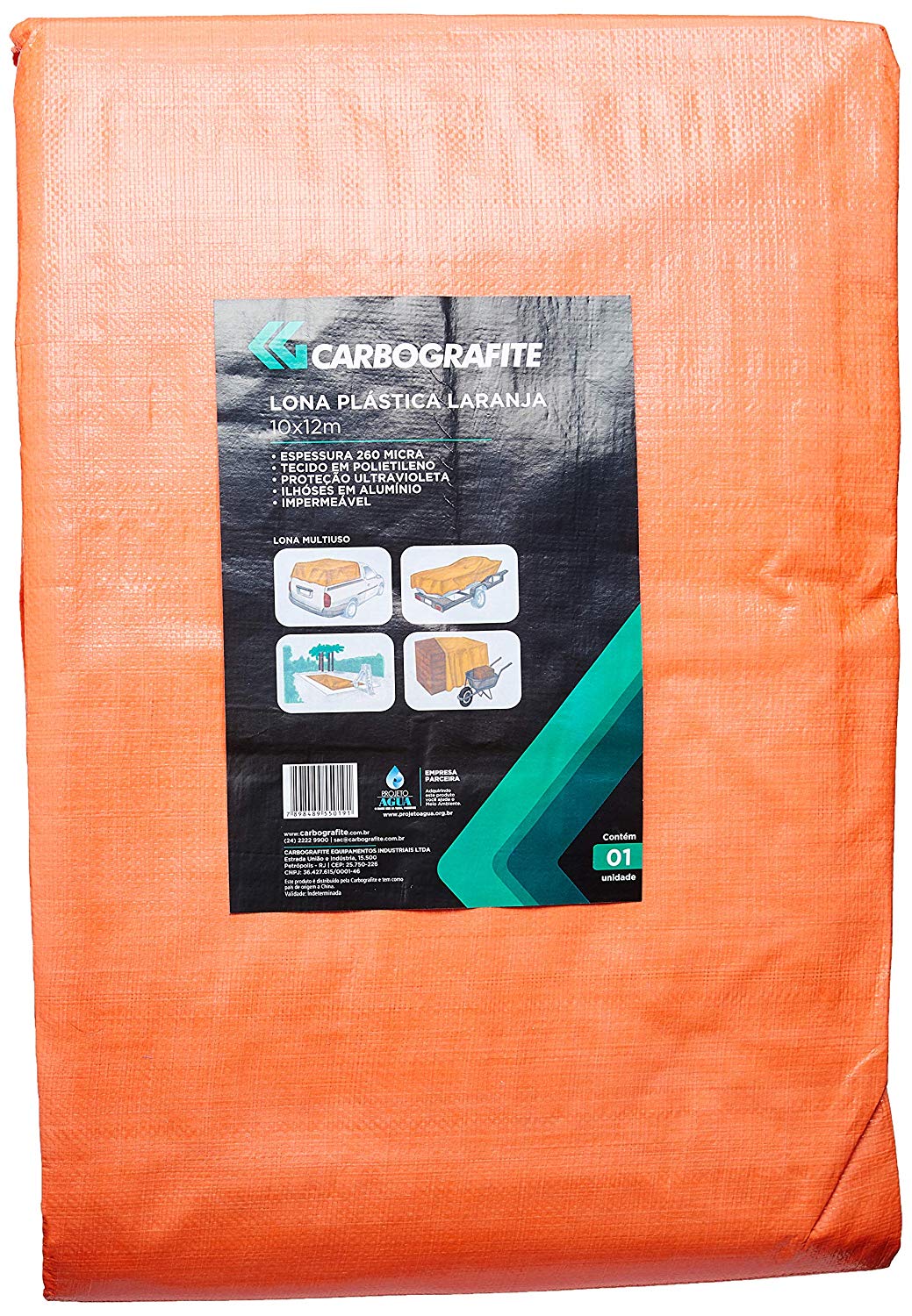 Lona De Polietileno Carbografite 10X12 Laranja