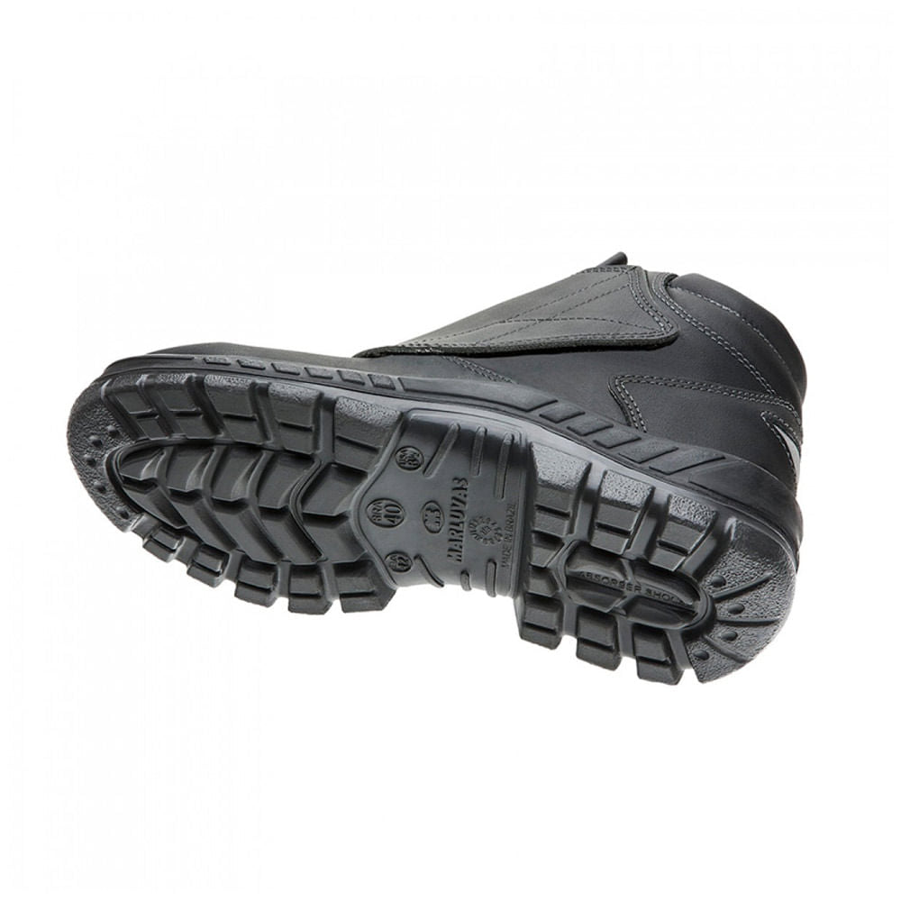 Bota Motociclista de Couro com Velcro N39 Preto CA42860 Marluvas