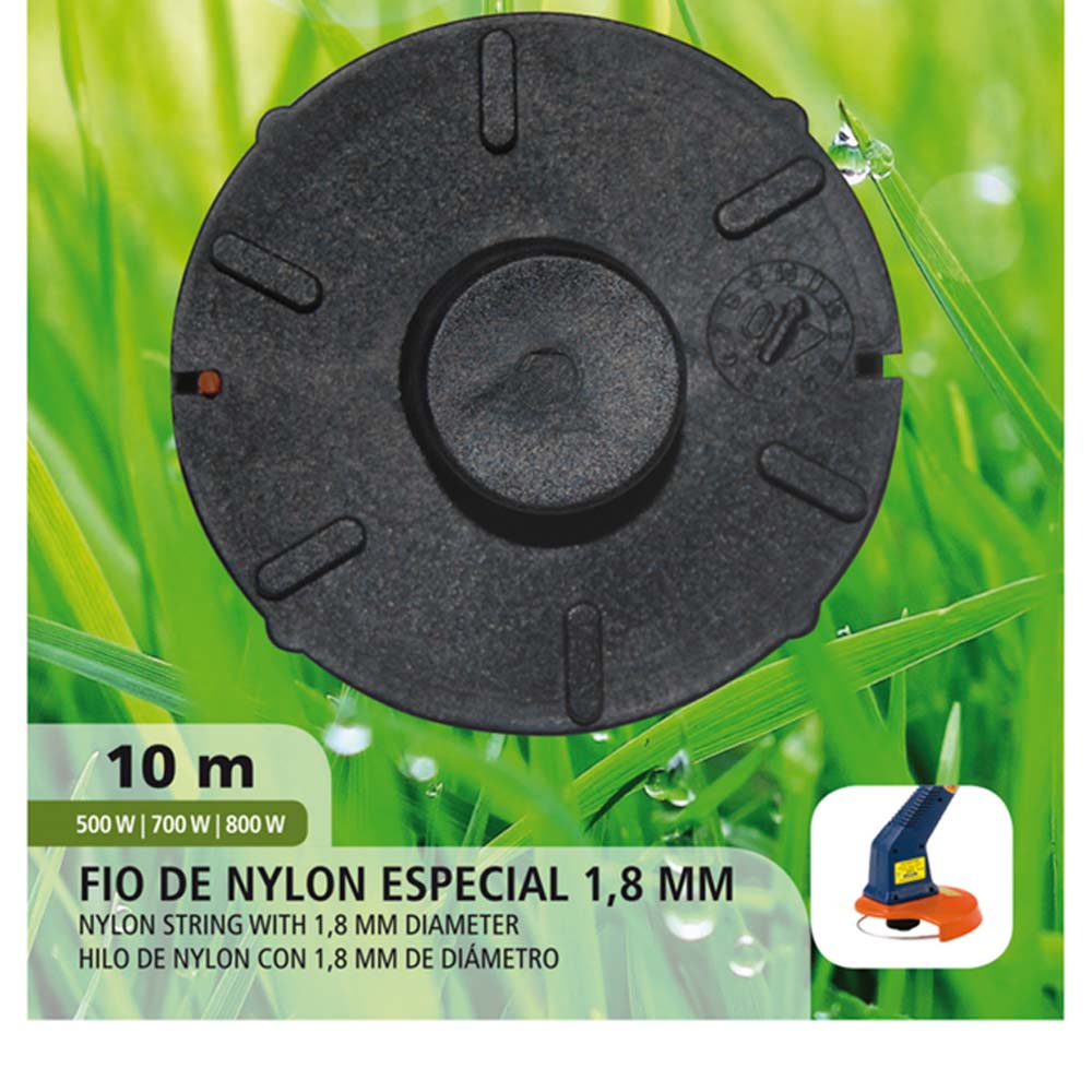 Carretel 2 Fios de Nylon 1,8mm para Aparador de Grama com 10m de Comprimento Tramontina