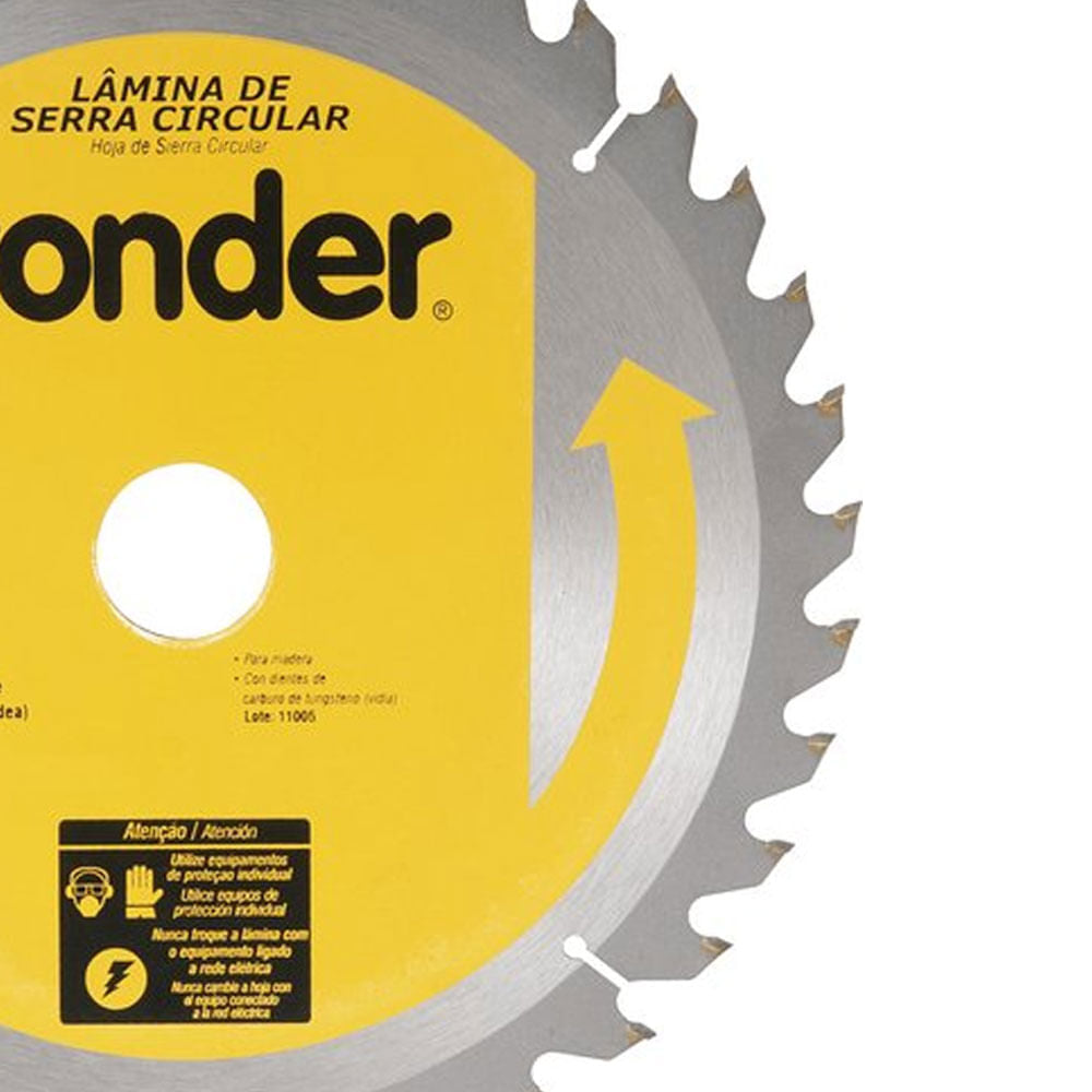 Lâmina de serra circular com dentes de metal duro/vídea, 300 mm x 30 mm, 36 dentes, VONDER