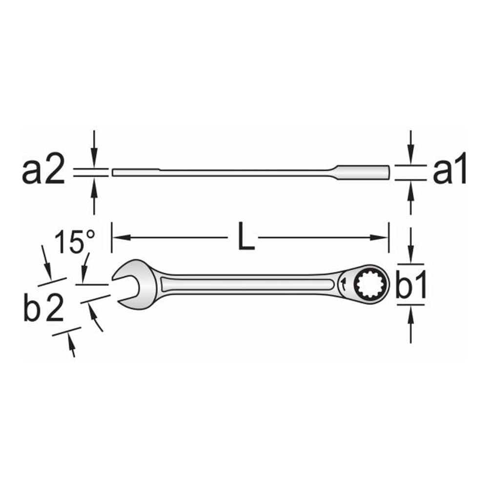 Chave Combinada Gedore 14mm 9R Plana Com Catraca