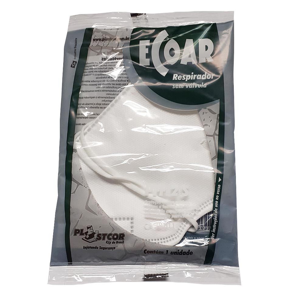 Máscara Respiratória Ecoar PFF-2 Sem Válvula Plastcor