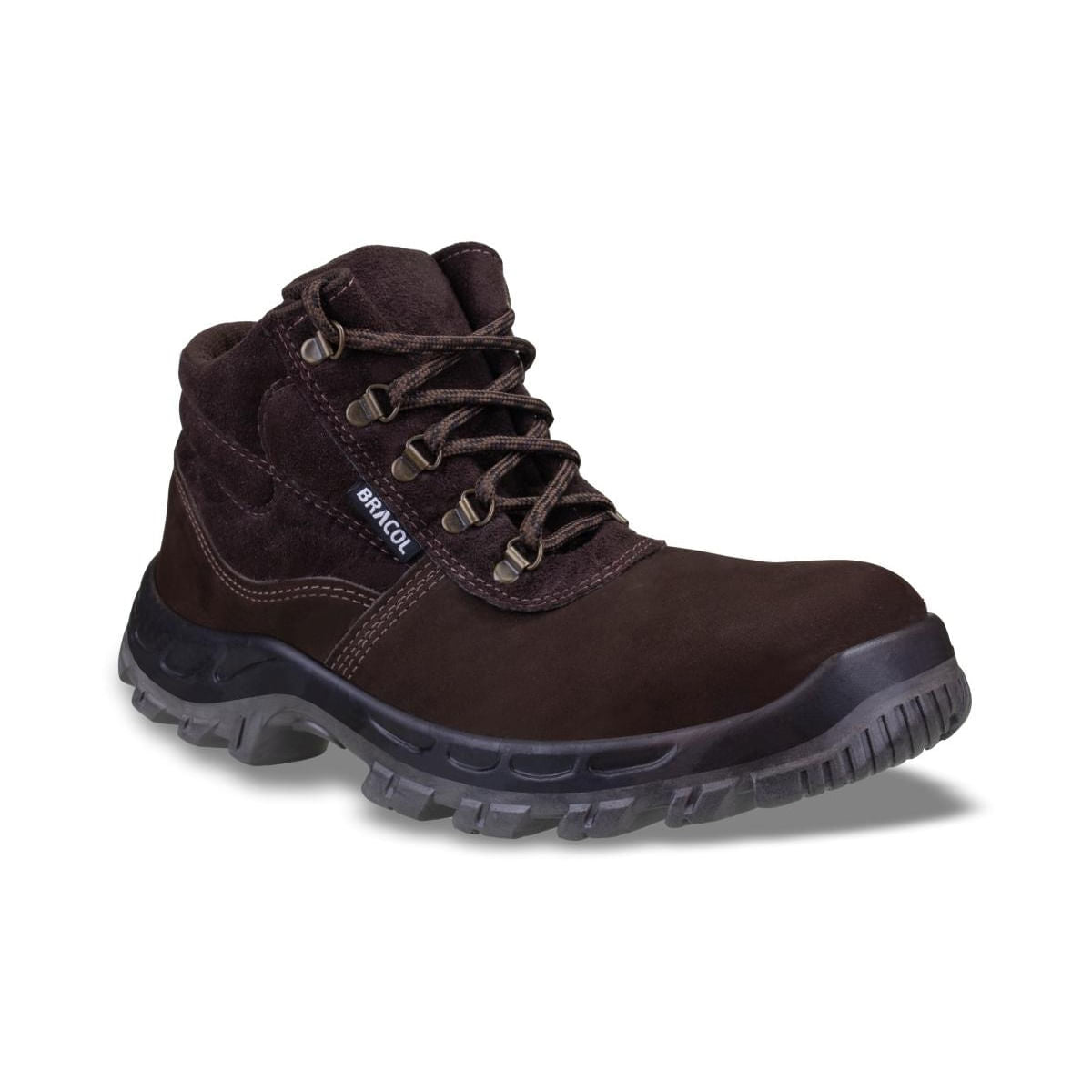 Bota Camurça Bico Plástico c/ Cadarço Marrom n°34 Bracol