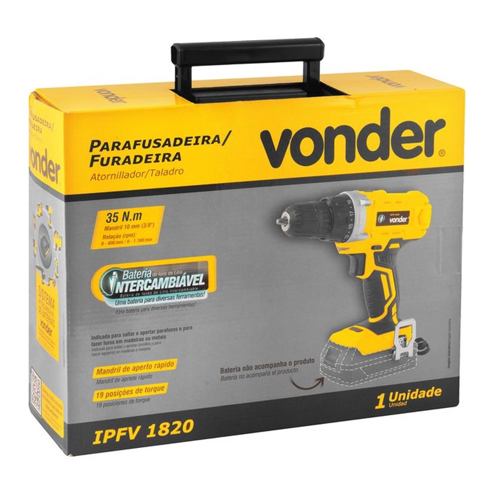 Parafusadeira/Furadeira à Bateria Vonder IPFV 1820 18V