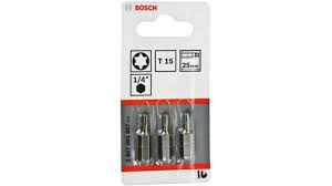 Jogo de Bits 3 Peças Torx N.15 Bosch