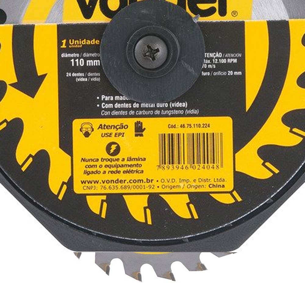 Serra Circular Widia 4.3/8 24Dentes 110mm Vonder