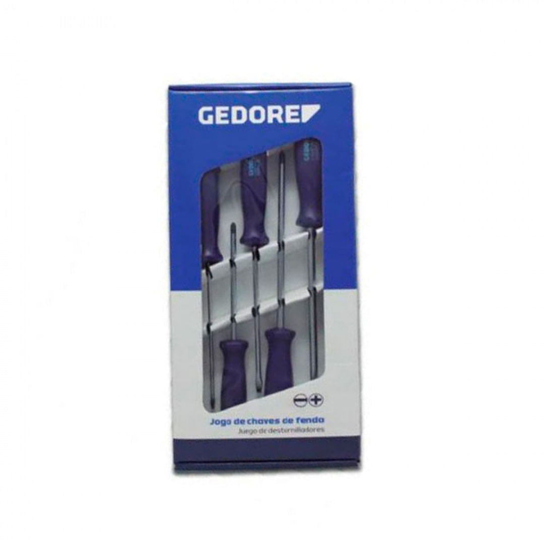 Jogo de Chaves de Fenda Simples e Cruzada 5pcs Gedore