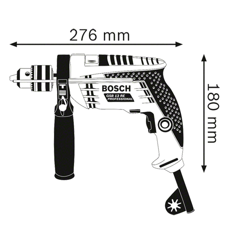Furadeira de Impacto Bosch GSB 13 RE 650W  Com 23 Peças