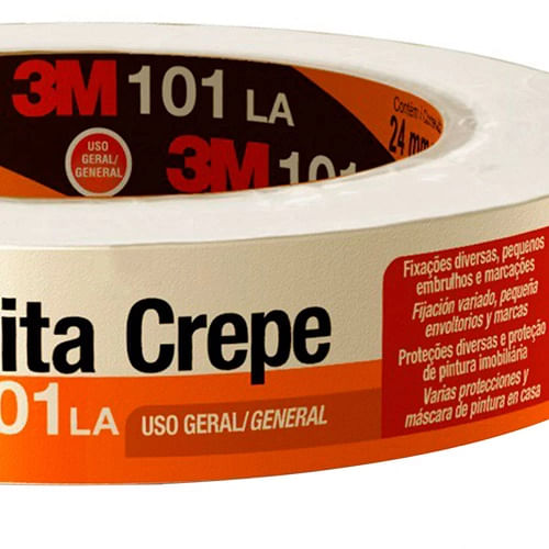 Fita Crepe 18mm x 50m 101 Uso Geral - 3M
