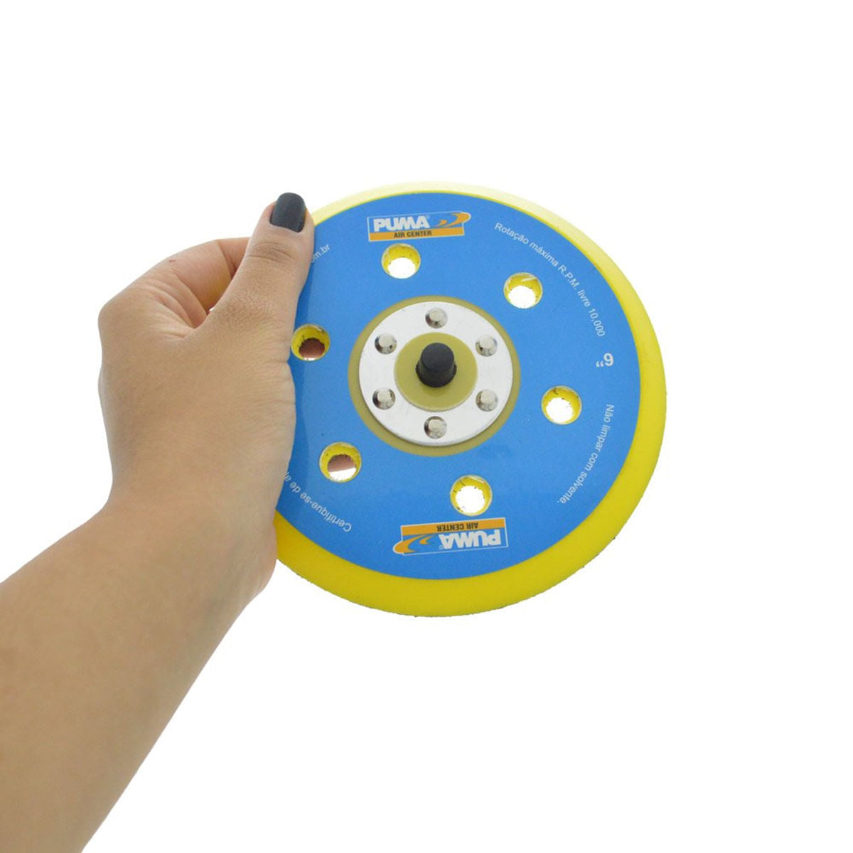 Base Para Lixadeira 6" Com Velcro Perfurada Puma