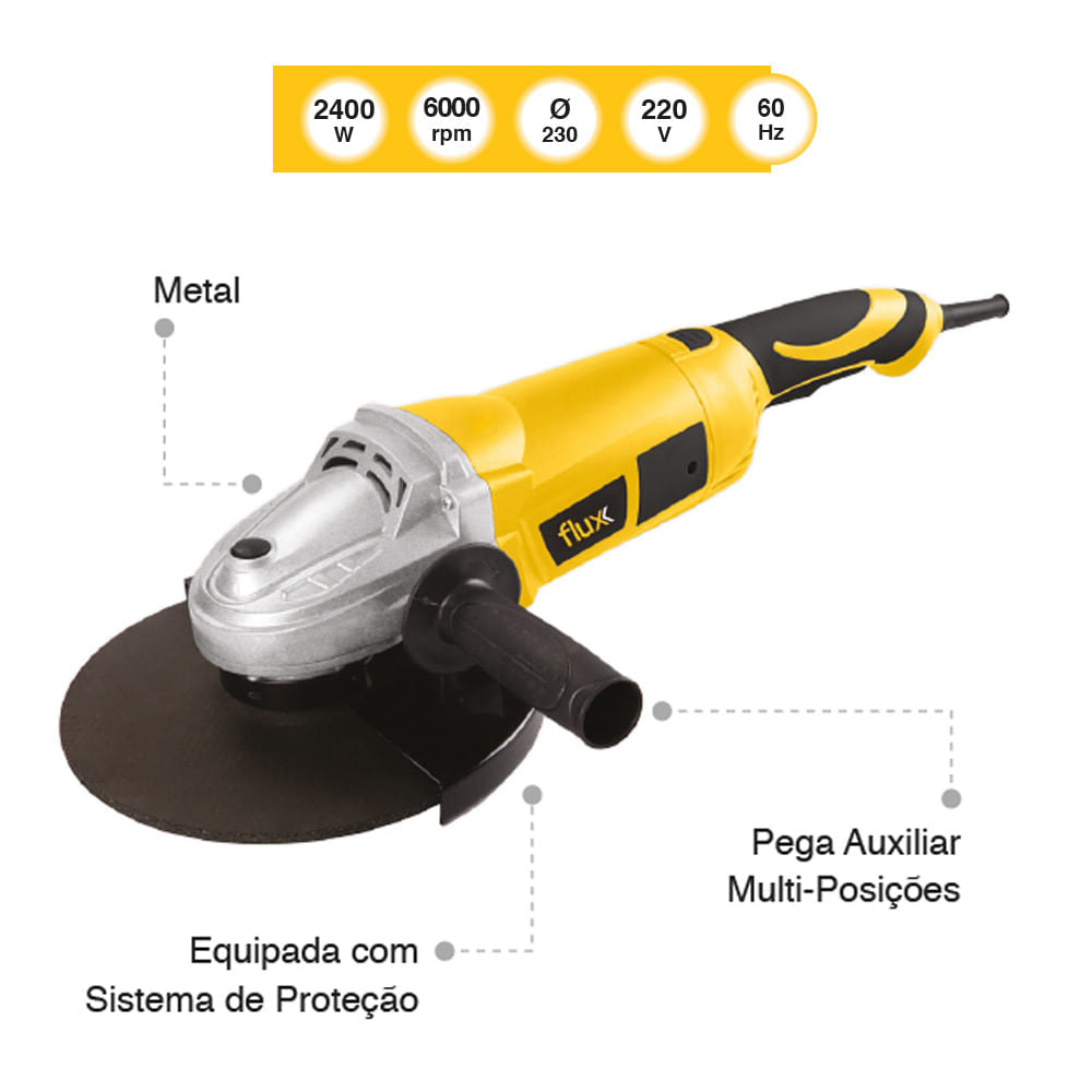 Lixadeira Industrial  Flux Fr2400 2400w 6000rpm