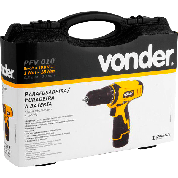 Parafusadeira/Furadeira Vonder PFV010 3/8" 10,8V Bivolt + Maleta