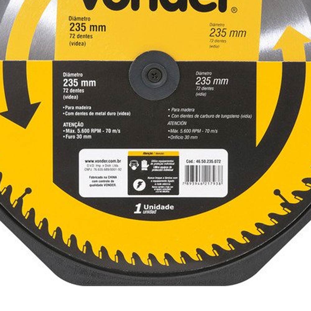 Serra Circular Widia 7.1/4 60Dentes 185mm Vonder