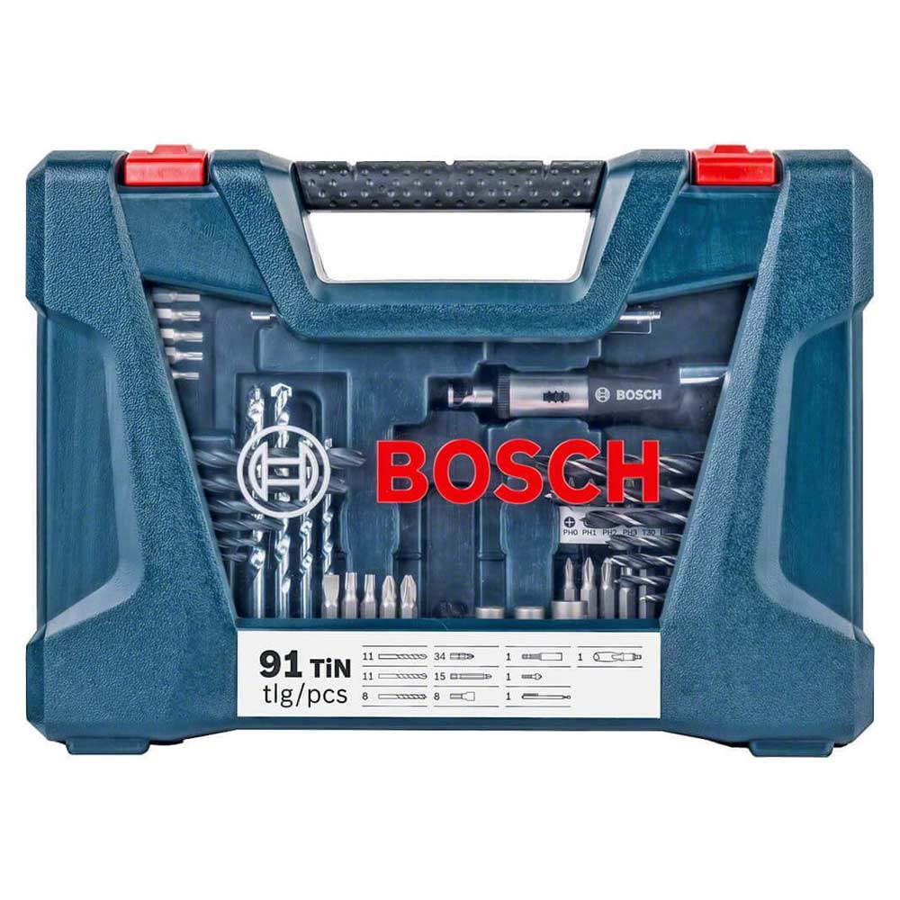 Jogo de Brocas e Bits Titântio com 91Pçs V-LINE 2607017402 BOSCH