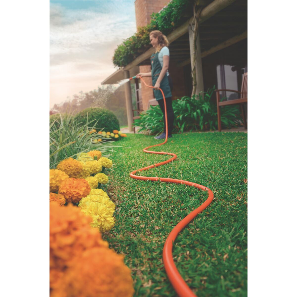 Mangueira Multi 1/2"" Laranja em PVC 3 Camadas 20 m Tramontina