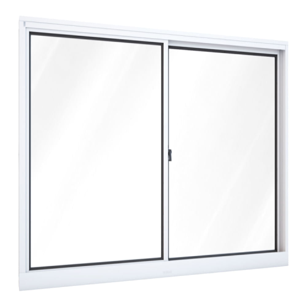 Janela de Alumínio Branco 2 Folhas Vidro Liso 80x100cm (LxA) Quality