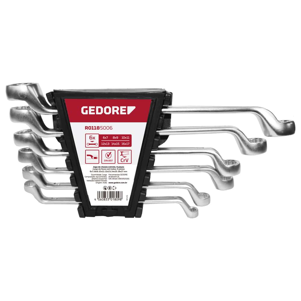 Jogo de Chave Anel Gedore Red Com 08 Peças 6-22mm