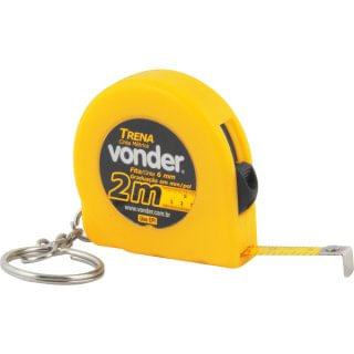 Trena curta de aço com 5 m e trena chaveiro 2 m TCV 2005 Vonder