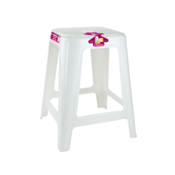 Banqueta Multiuso Plastico Branco Atlas