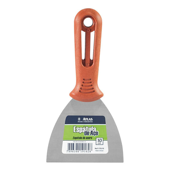 Espatula Metalica 10mm Cabo Plastico Atlas
