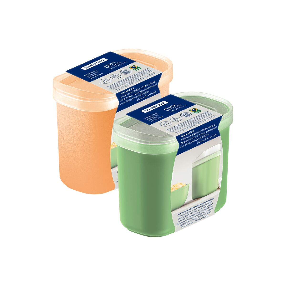 Pote Polipropileno Tramontina 1,5L Mixcolor