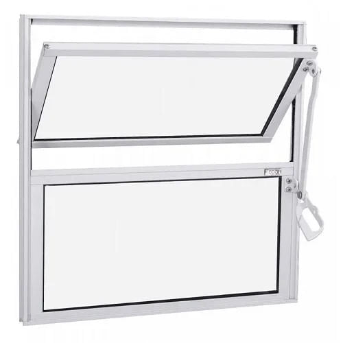 Janela Alumínio Basculante Home Branco Vidro Liso 0,30X0,30M 2FLS Quality