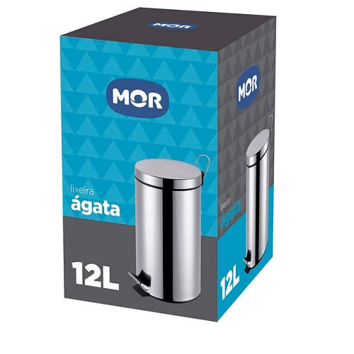 Lixeira 12L Inox Agata Mor