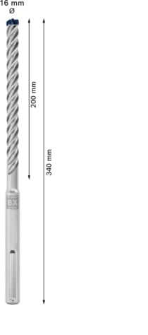Broca Concreto Bosch Sds MAX 16,0X200X340MM EXPERT 8X