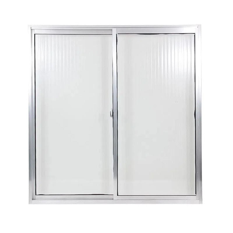 Janela de Aluminio Correr Home Natural Vidro Canelado 1,00X1,00CM PP 2FL