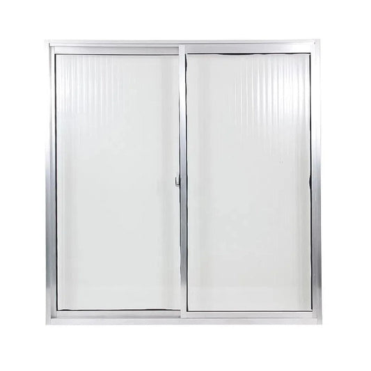 Janela de Aluminio Correr Home Natural Vidro Canelado 1,00X1,00CM PP 2FL