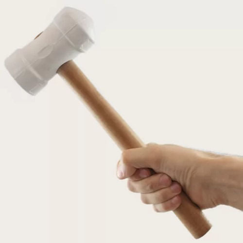 Martelo De Borracha 60mm Para Azulejista Branco Vonder