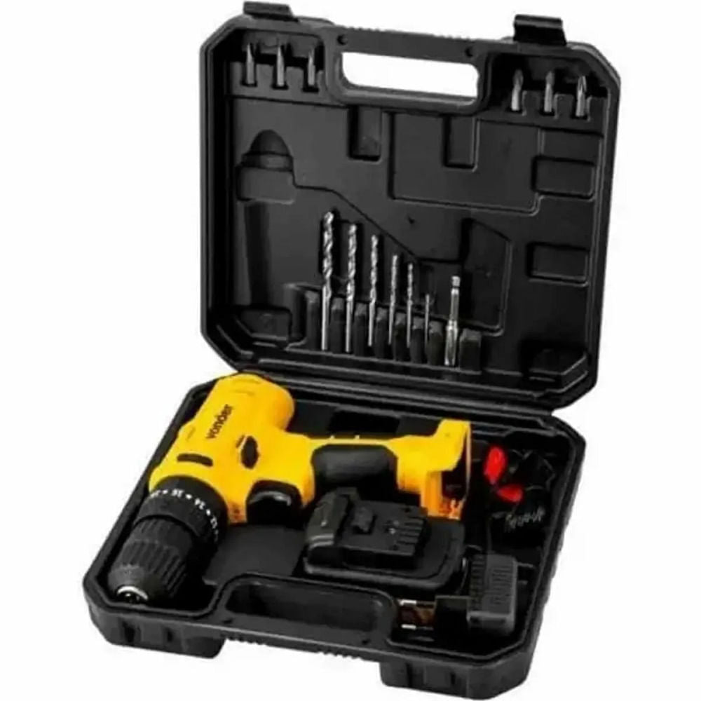 Parafusadeira/Furadeira Bateria Vonder 3/8 12,0V PFV120I Com Maleta+Bateria