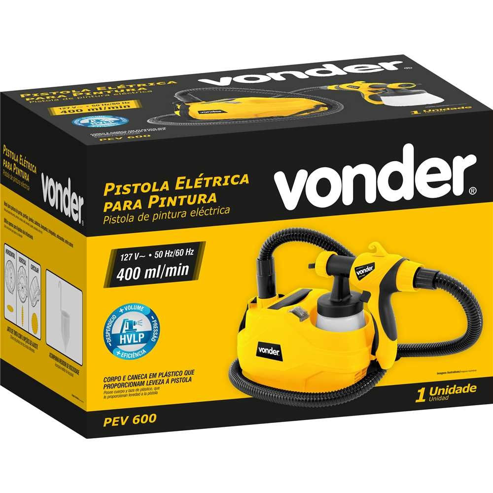 Pistola Pintura PEV600 Vonder + Caneca Plástica