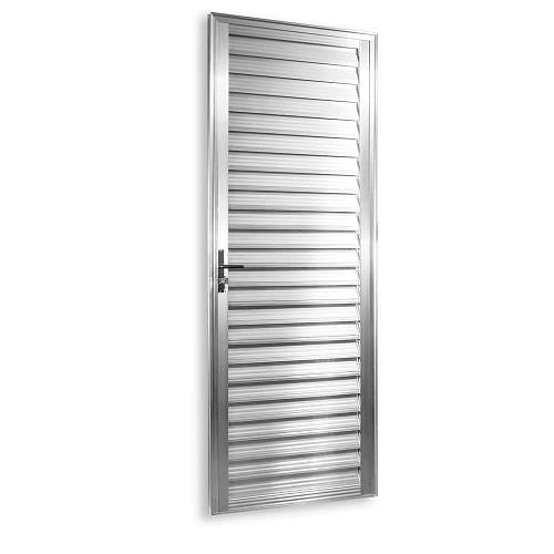 Porta Aluminio Giro Veneziano Natural Lado Direito L0,80XA2,10M Quality