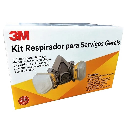 Kit Respirador 6200 MIN Com/Filtro 6003 CA4115 3M