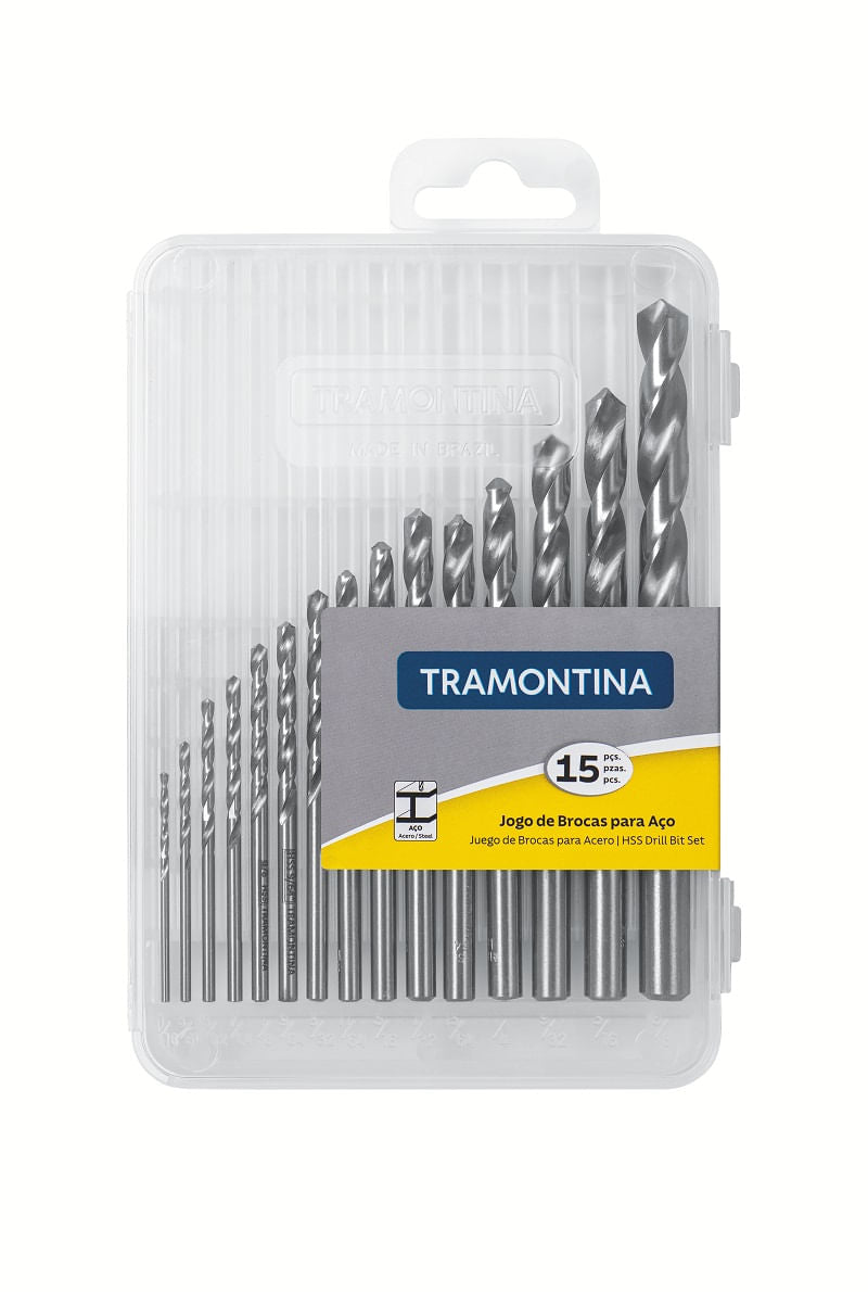 Jogo de Broca Com/15Peças HSS 1/16'-3/8' TRAMONTINA 43125515