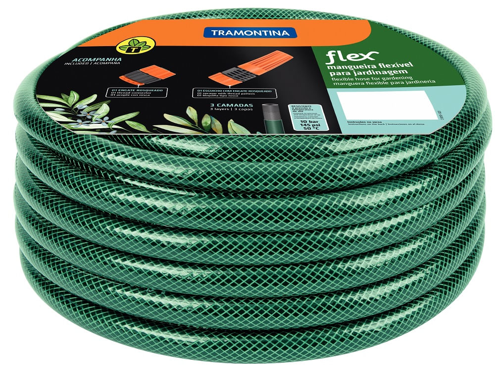 Mangueira Jardim Com 15mt 3 Pecas Trancado Vd 1/2 Tramontina