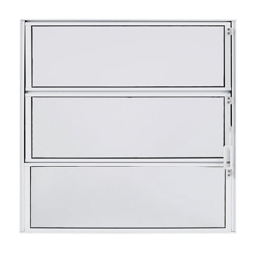 Janela Aluminio Basculante Home Branco Vidro Liso 0,60X0,60M 3FLS Quality