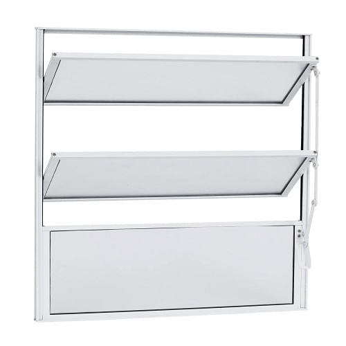 Janela Aluminio Basculante Home Branco Vidro Liso 0,60X0,60M 3FLS Quality