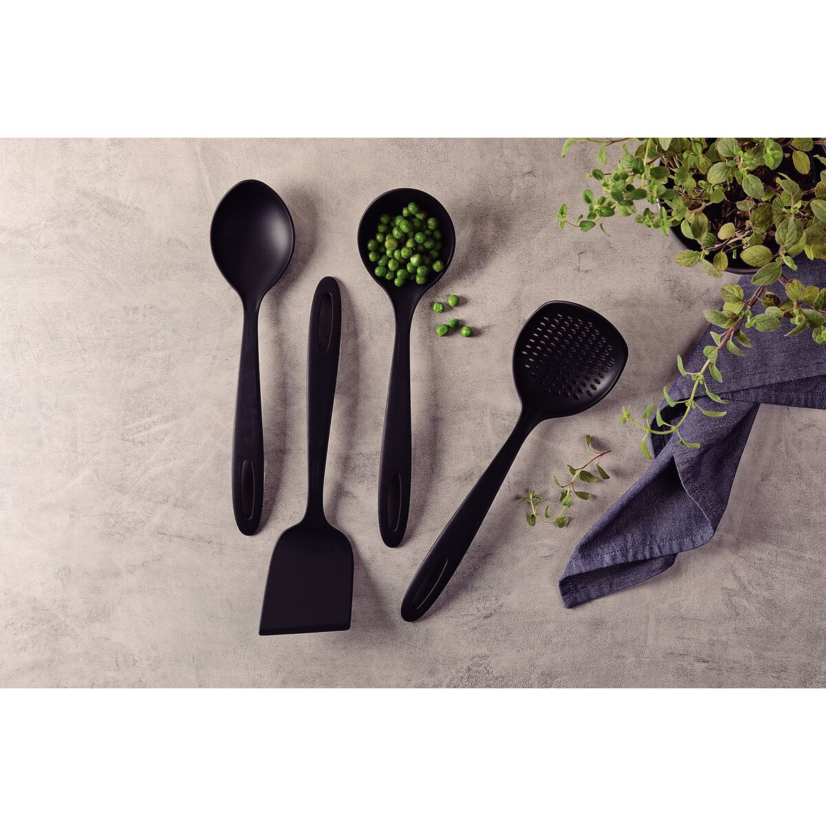 Utensilio Nylon Tramontina  Ablity 4 peças Preto