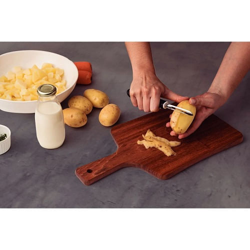 Descascador Para Batatas Tramontina Manual Inox Com Cabo Preto