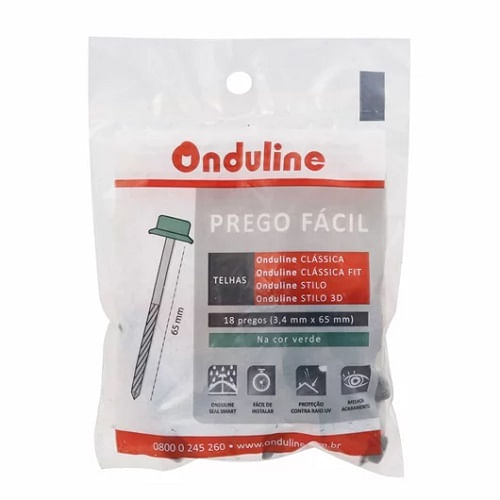 Kit de Fixação Onduline Com/Prego+Anilha Verde