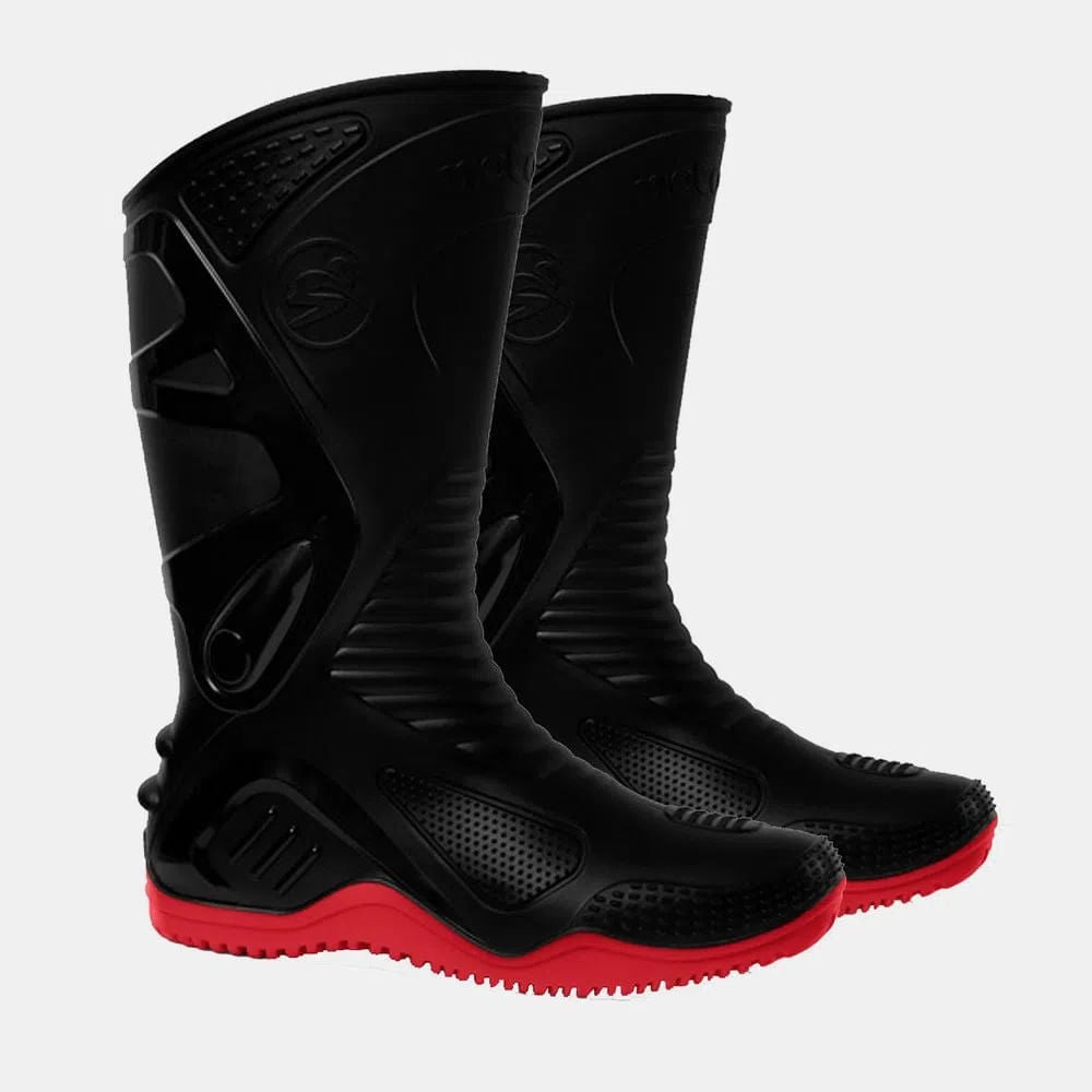 Bota Pvc Preta Vermelha 29cm N°43 Motosaf