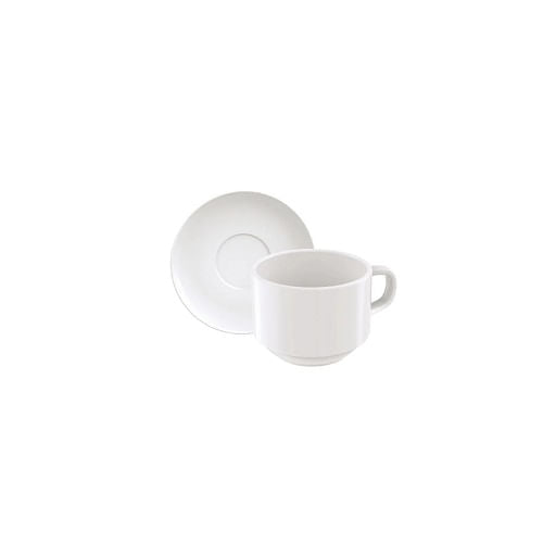 Xicara Porcelana JG 02Pçs 240ML Branco Paola Tramontina